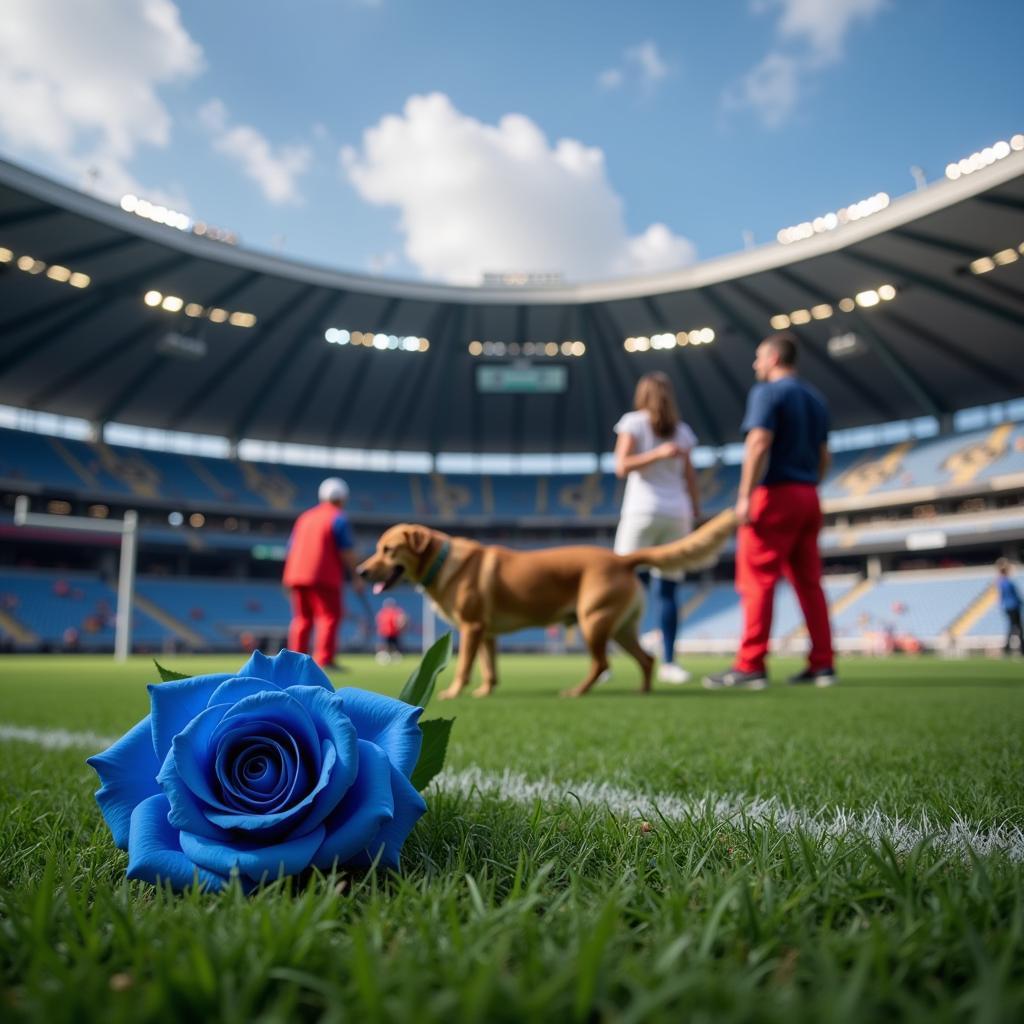 Football Blue Rose Incident Involving Dog Bite