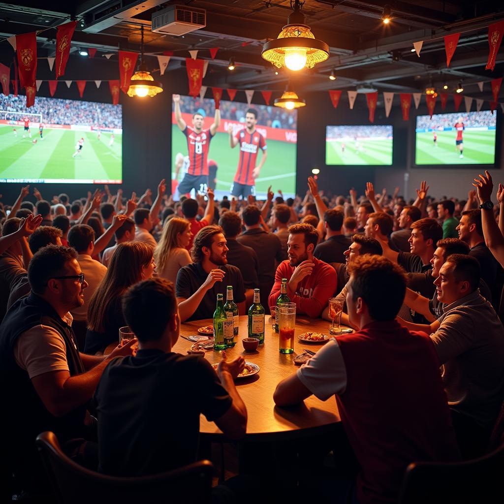 Vibrant Football Cafe Live Atmosphere