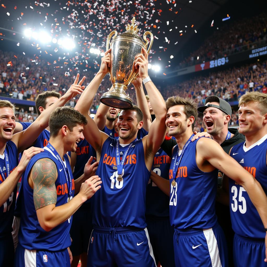 Champions celebrating their victory at the Football Club World Cup