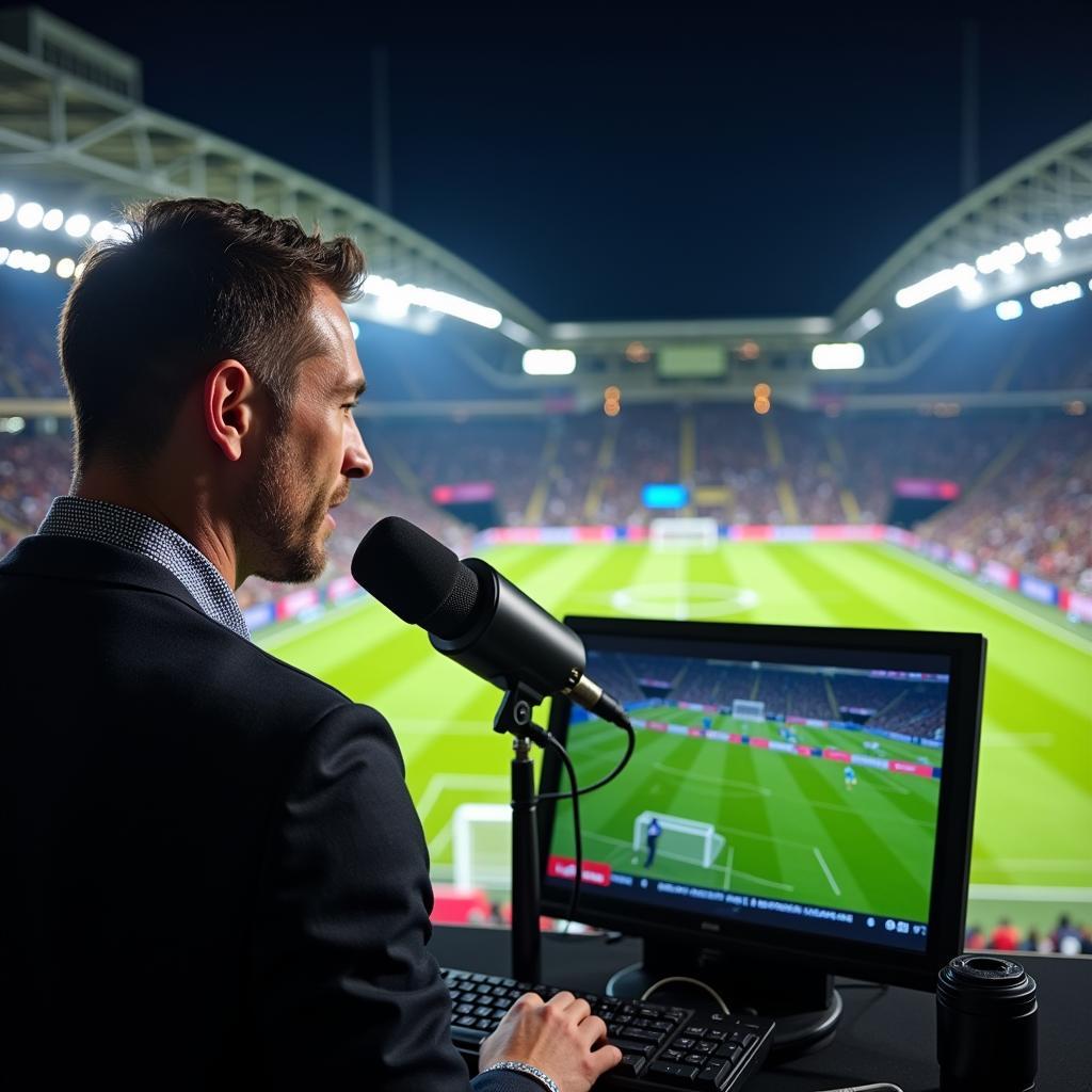 Football Commentator Live Broadcast