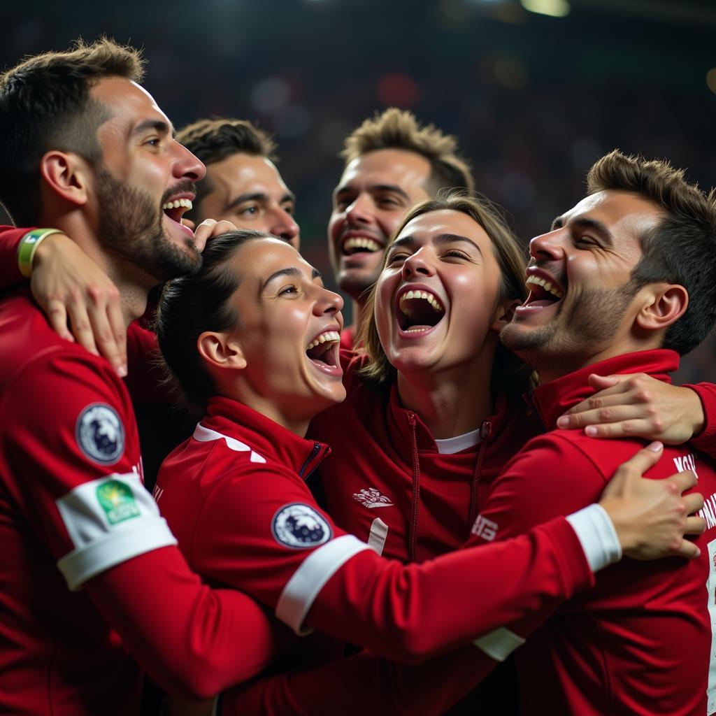 Football Fans Celebrating a Goal