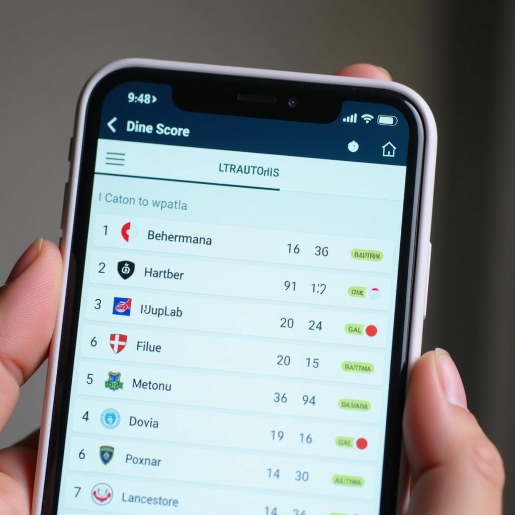 Football Live Score App Interface