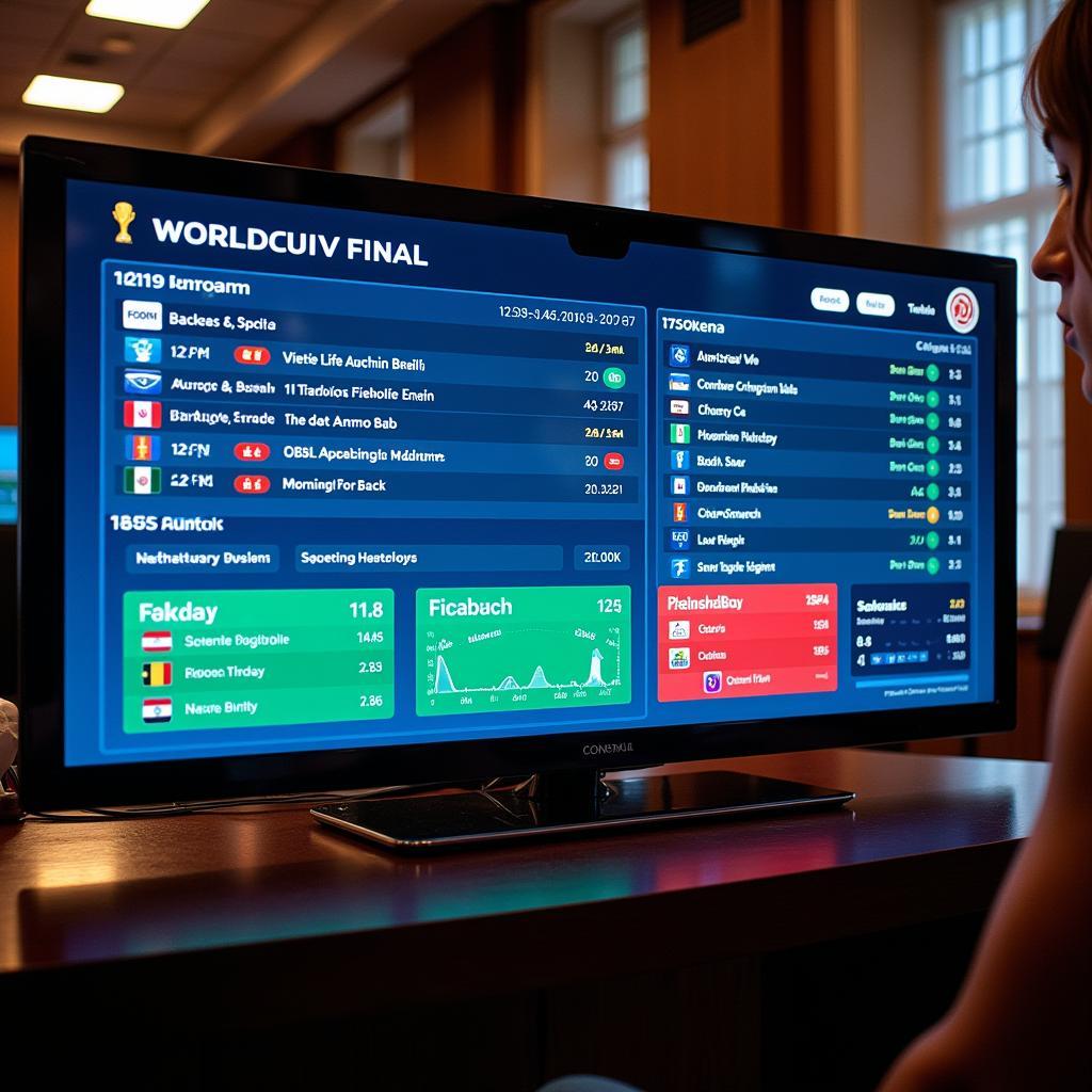 World Cup Live Ticker on Desktop Computer