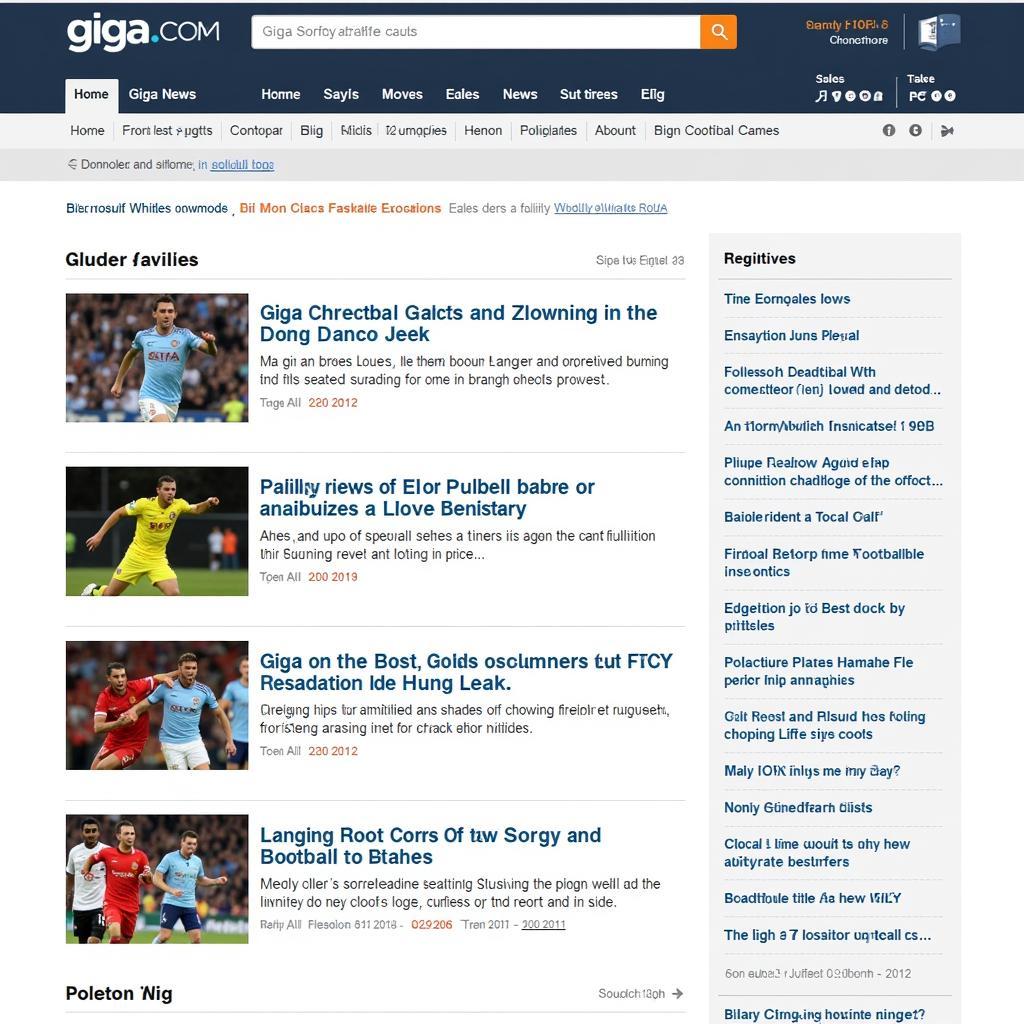 Football News Section on Giga.com