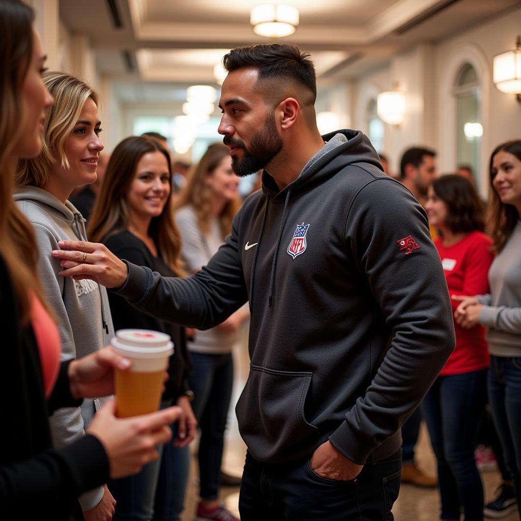 Football Player at Charity Event