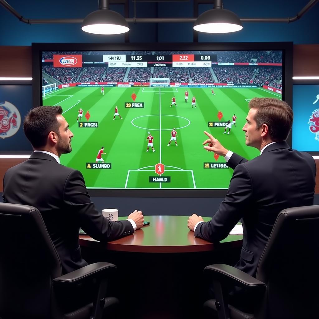 Football Pundits Analyzing a Match