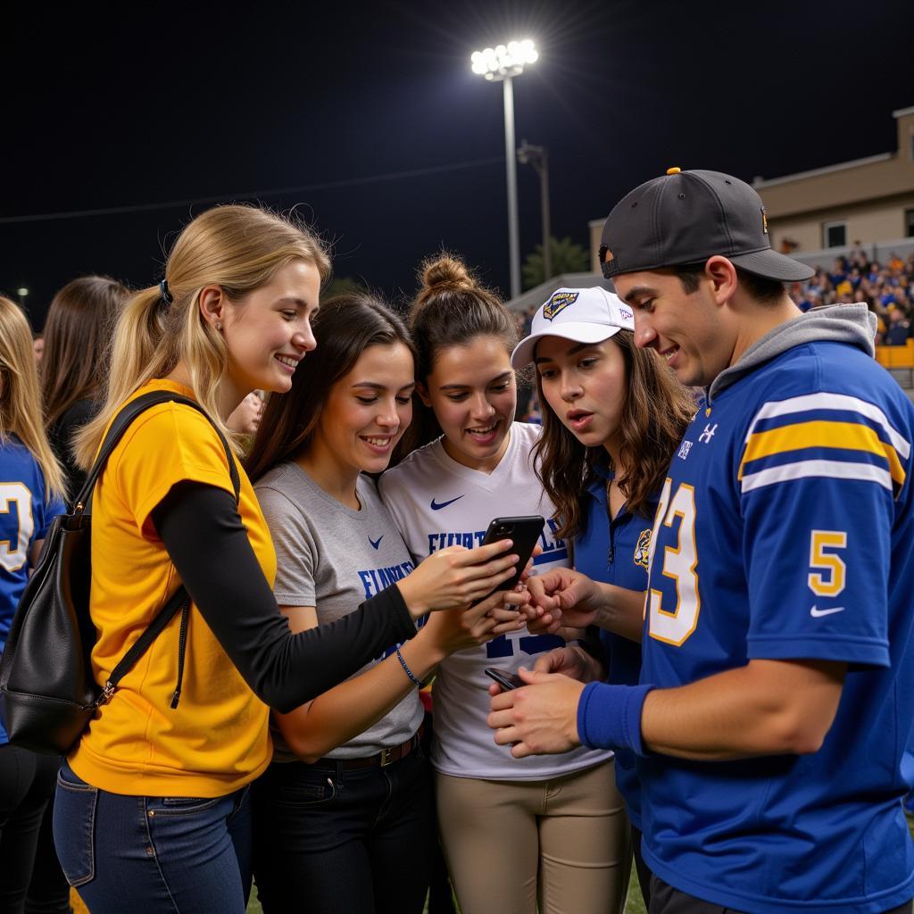 Fountain Valley Football Fans Checking Live Scores