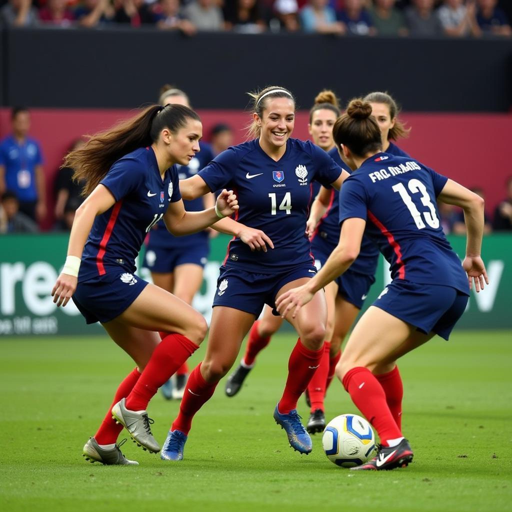 France national team players in action during a 2017 match