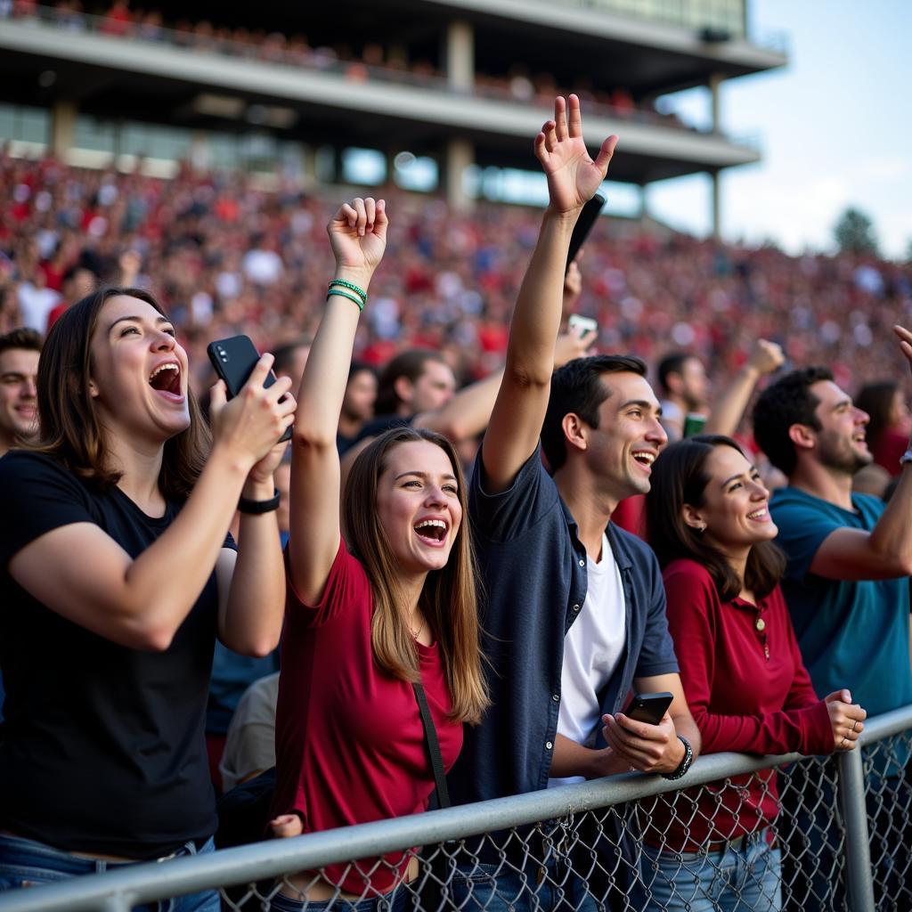 Freedom Football Fans Cheering while Listening to The Big Dawg