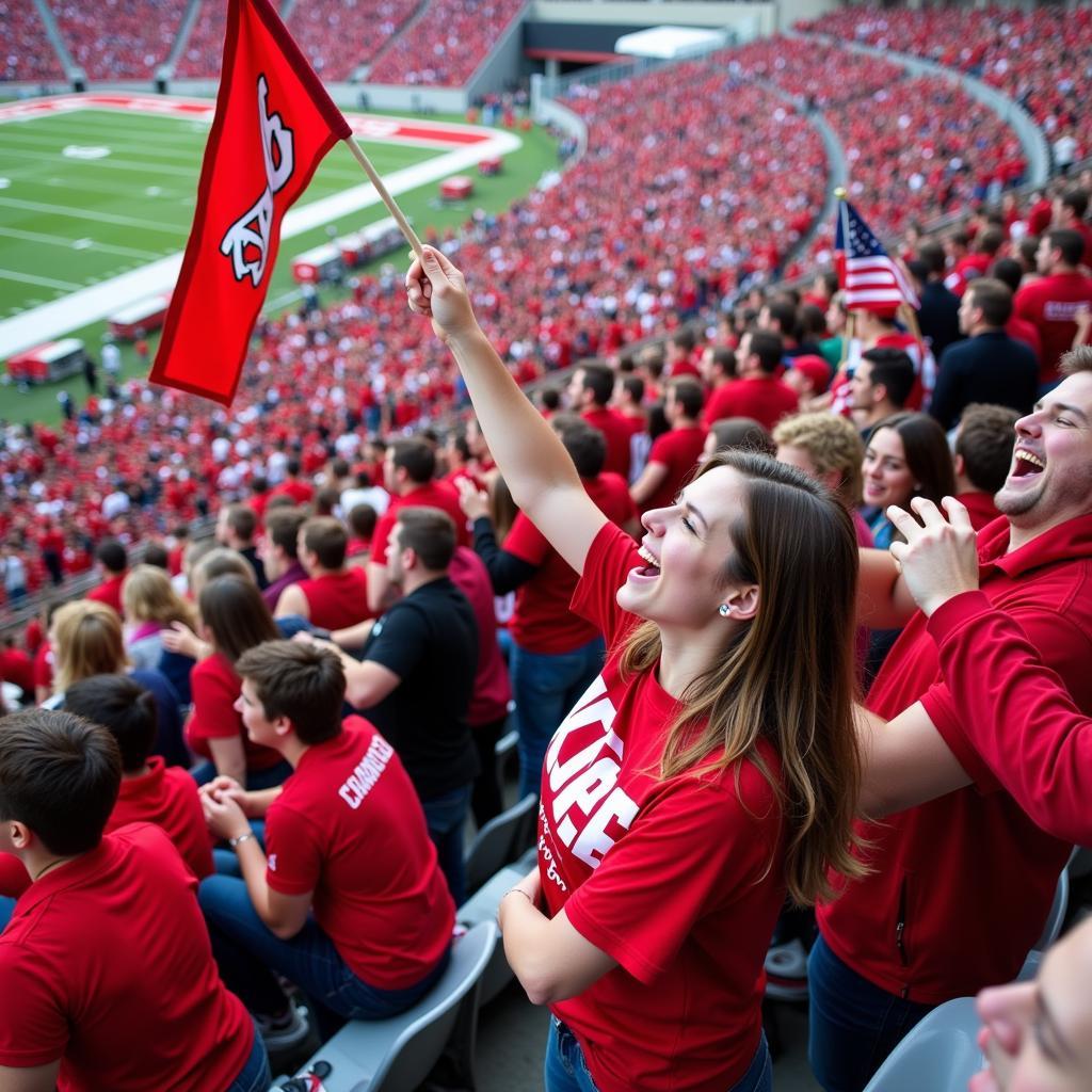 Frostburg State Football Fans: A vibrant crowd of fans cheering on the Bobcats.