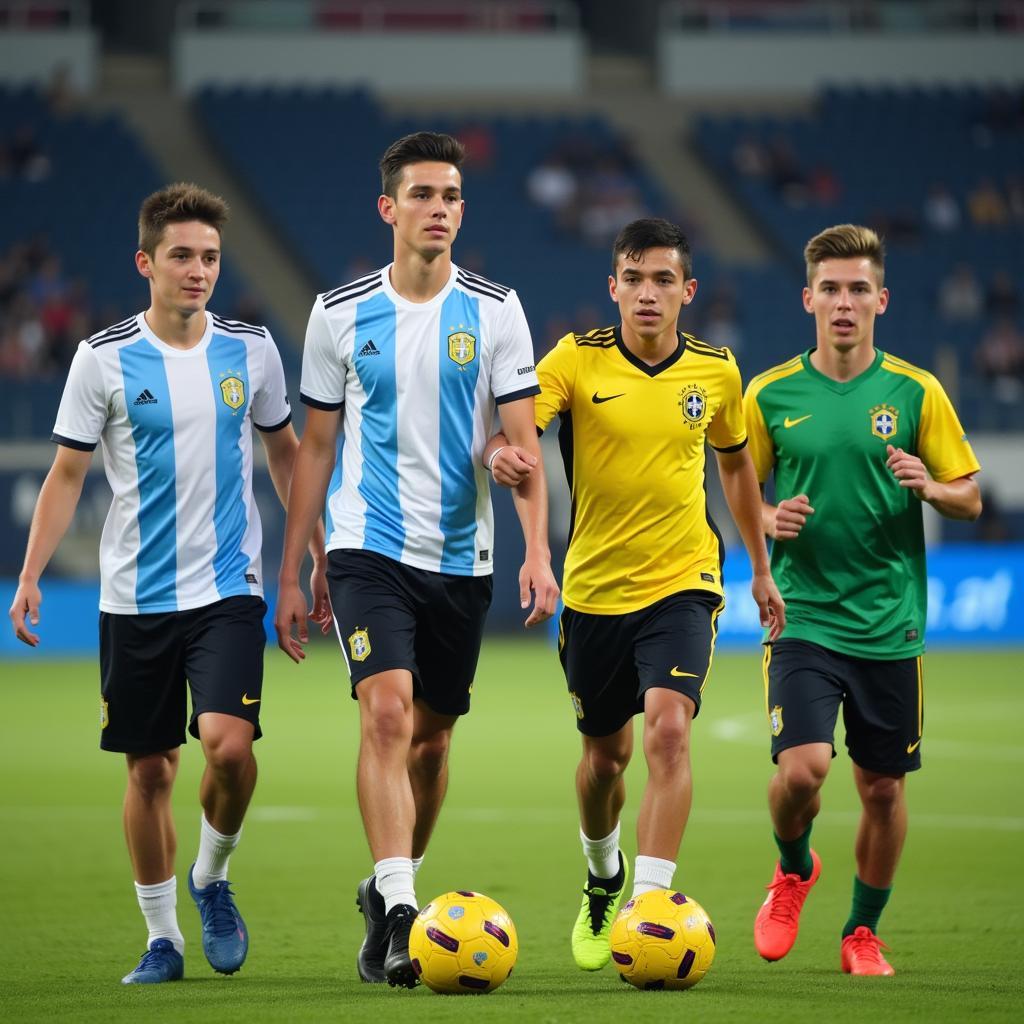 Future Stars Argentina Brazil Football Image