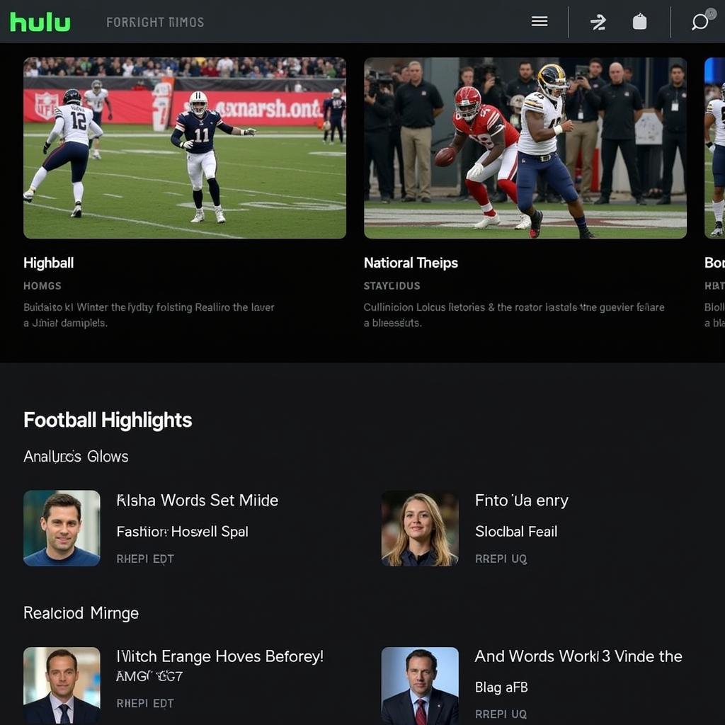 Hulu's Football Highlights and Recaps