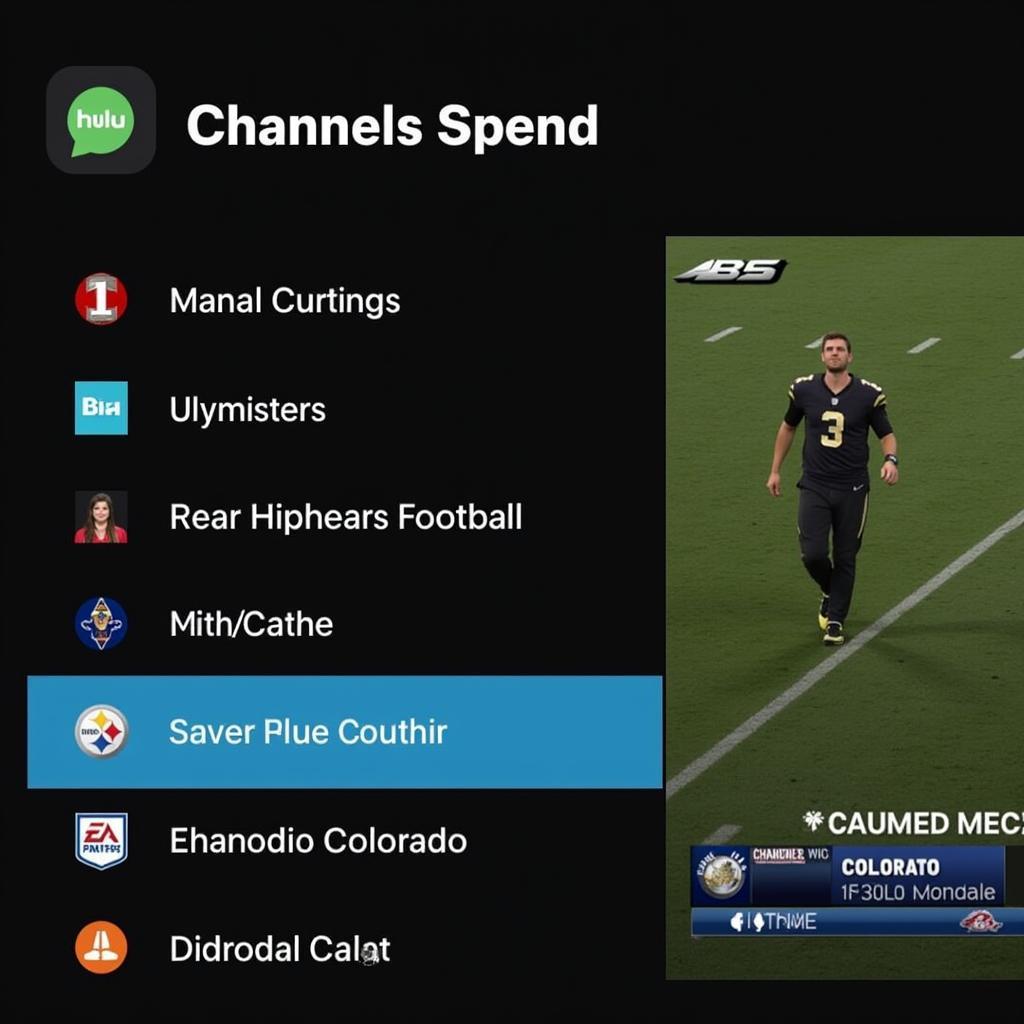 Hulu Live Channel Guide for Colorado Football