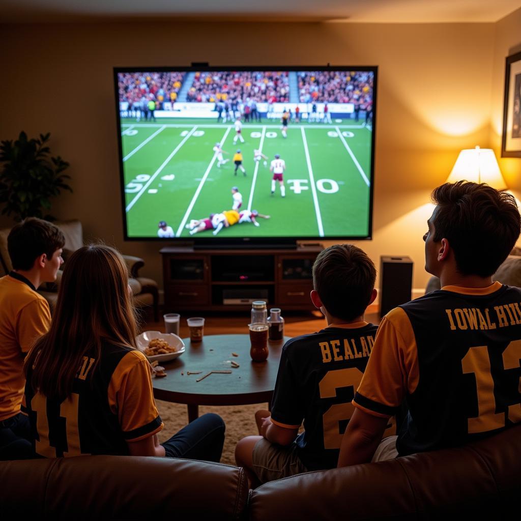 Iowa High School Football Fans Watching Live Stream