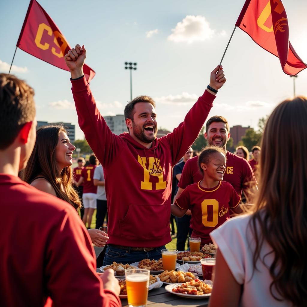 Iowa State Football Fans Celebrating a Touchdown