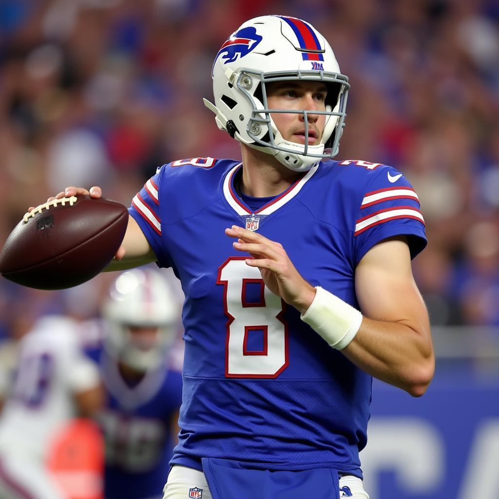 Josh Allen Throwing a Touchdown Pass