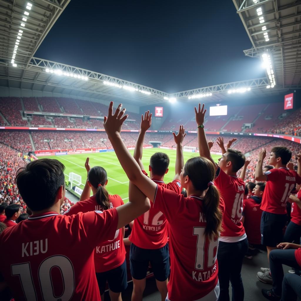 Korean Football Fans Cheering