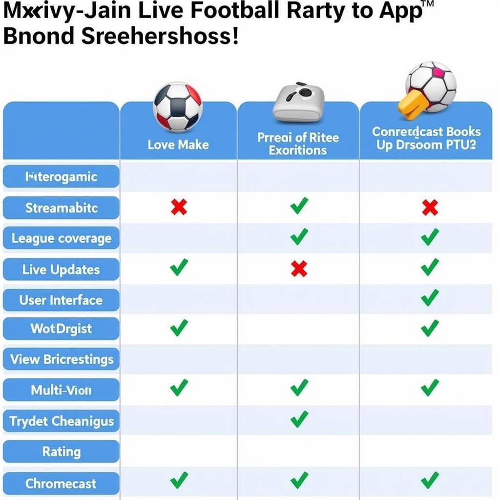 Live Football App Features Comparison