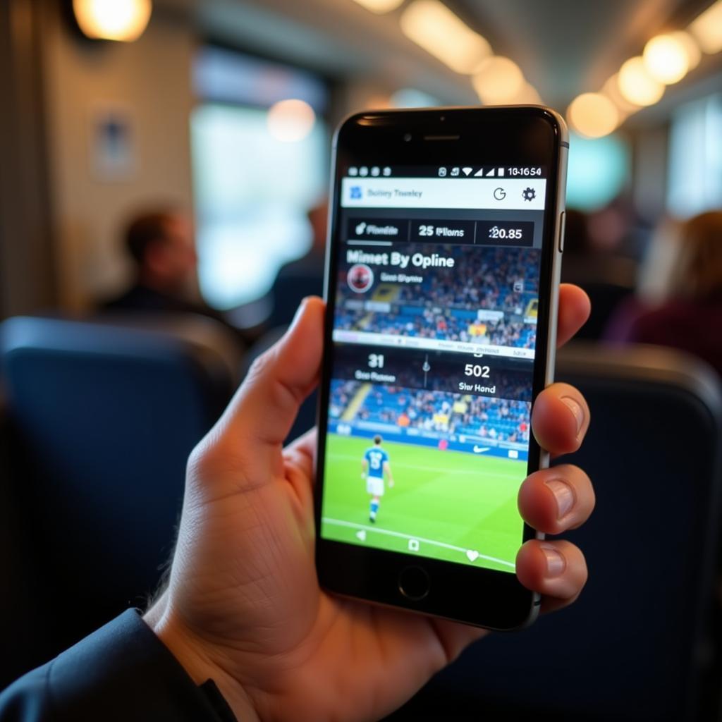 Live Football Commentary App on Smartphone