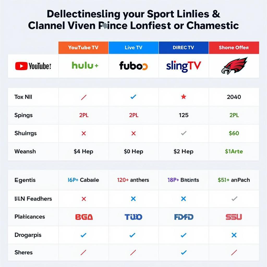 Live Football Streaming Comparison Chart