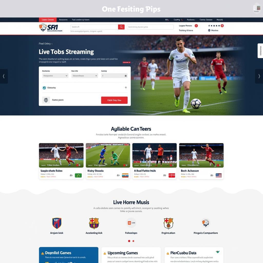 User-friendly interface of a live football streaming website