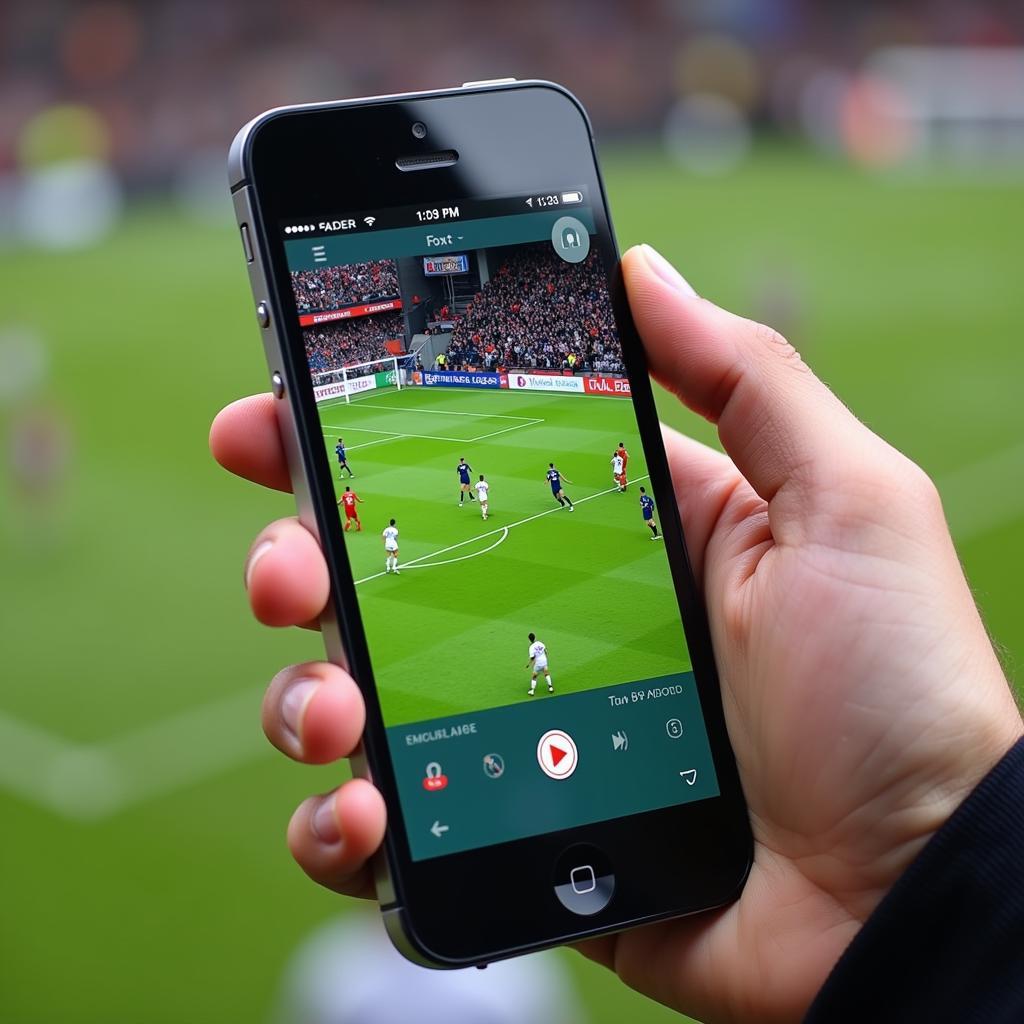 Live Football Streaming Website on iPhone.