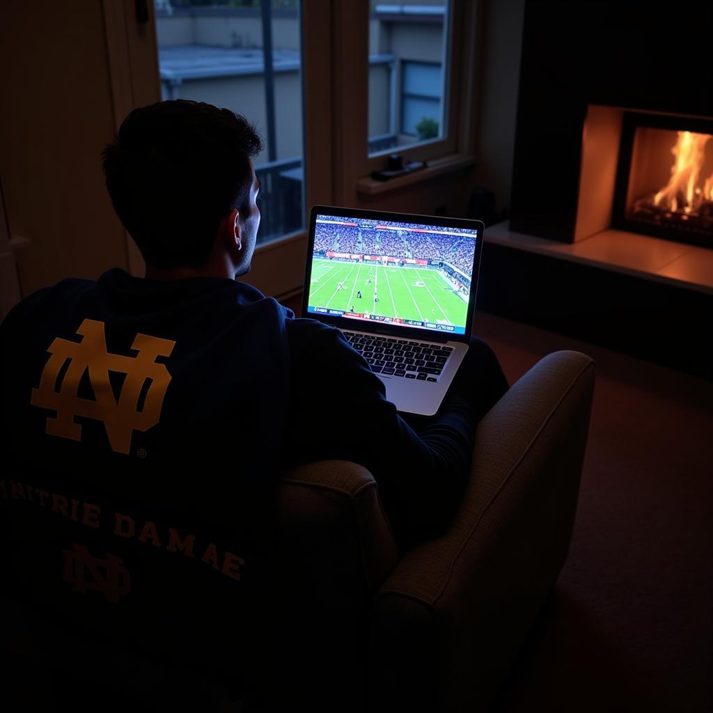 Watching ND Football Live Stream on Laptop