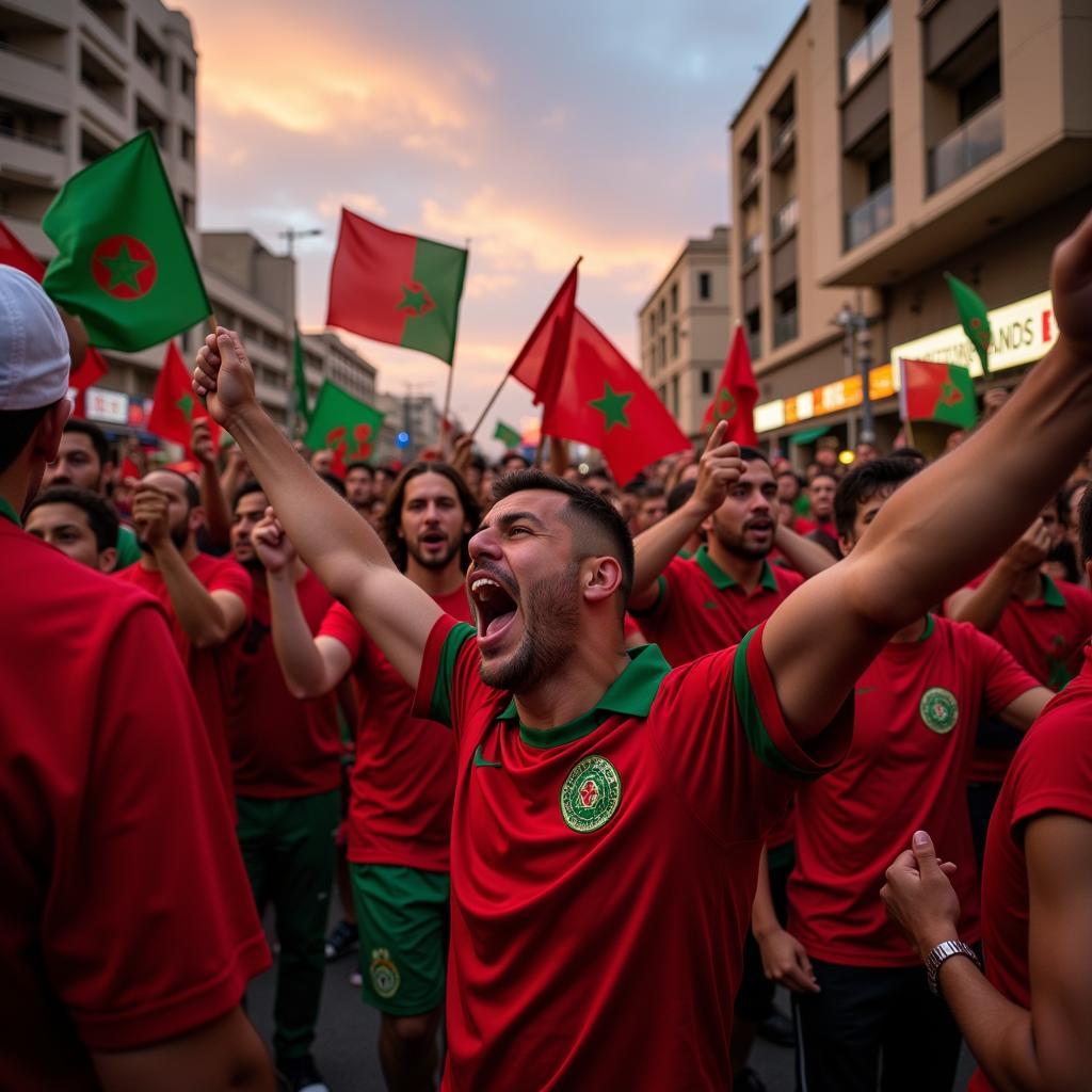 Morocco Fans Celebrating