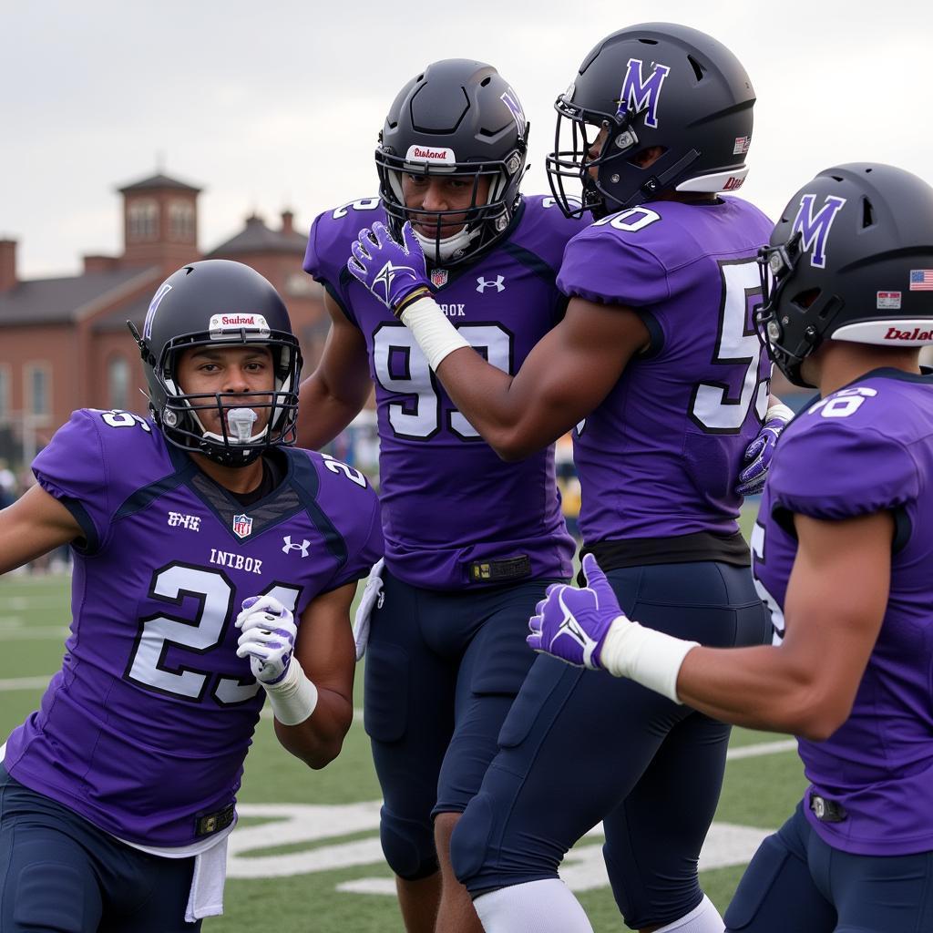 Mount Union Football Celebrating Victory