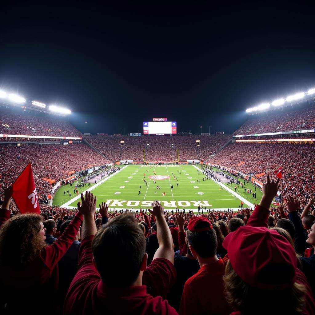 NE Football Game Live - Crowd Roaring