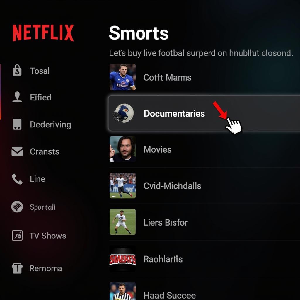 Netflix Sports Streaming Interface