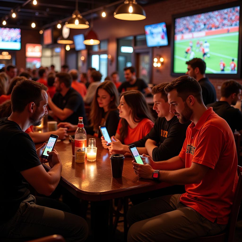 Oklahoma State Football Fans Checking Live Score