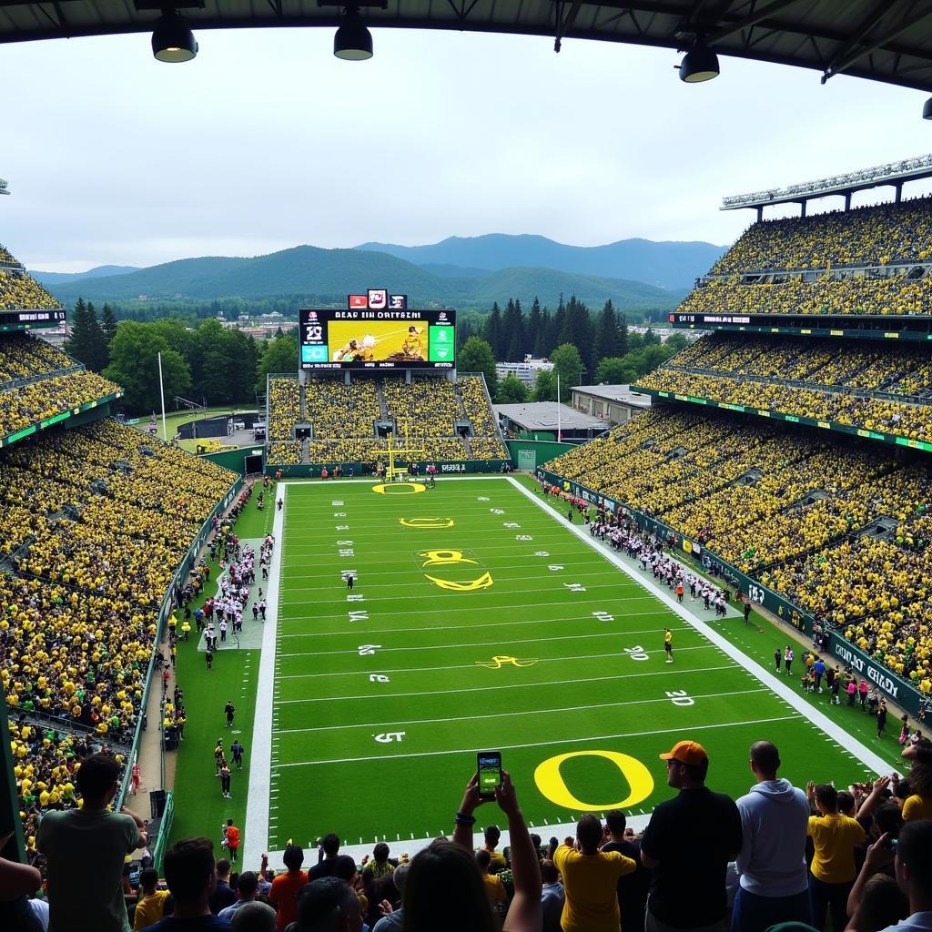 Oregon Ducks football game at Autzen Stadium