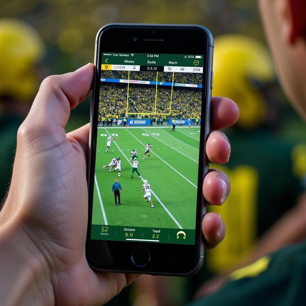 Oregon Ducks Football Live Stream on Mobile Device