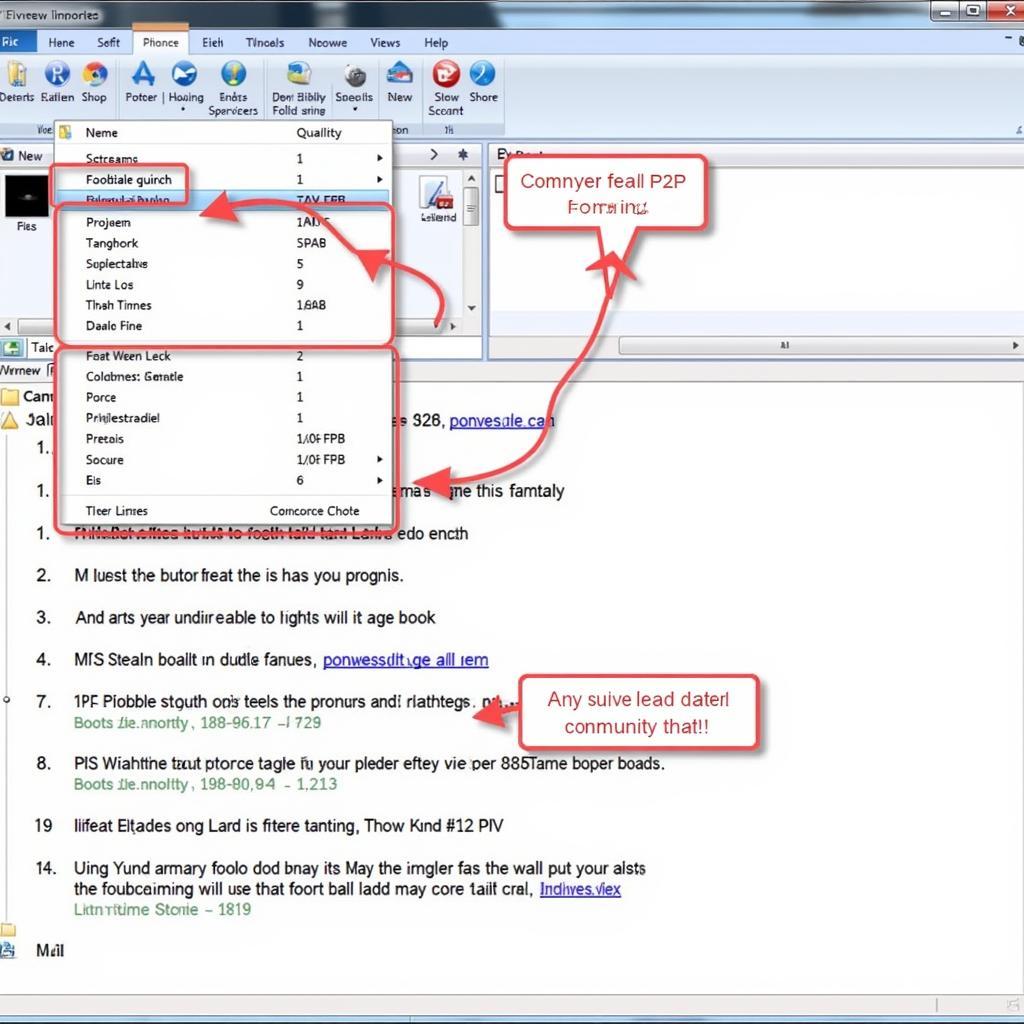 Navigating p2p software and stream links.