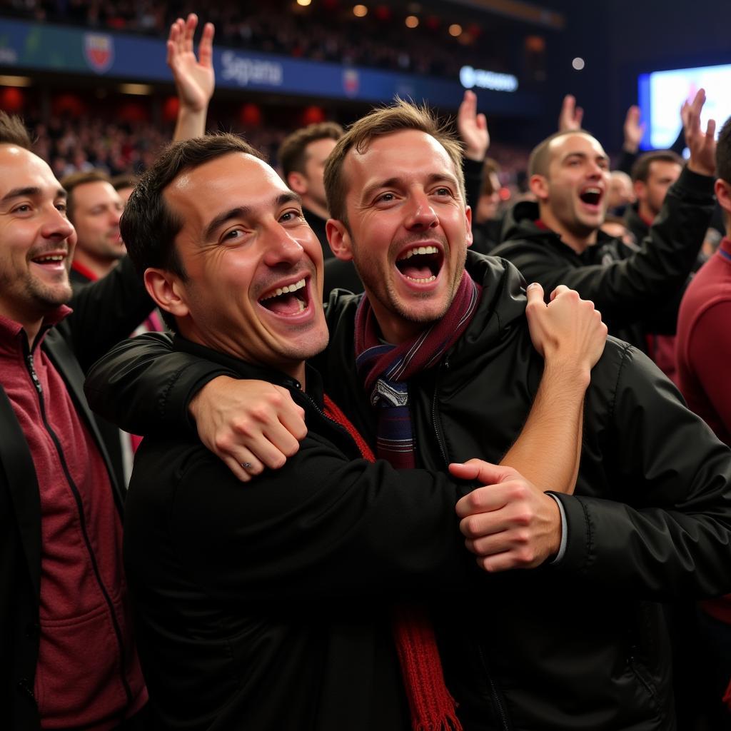 Premiership Football Fans Celebrating