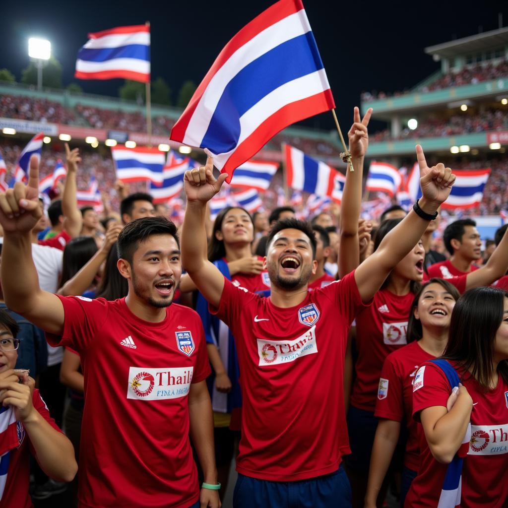 Thai Football Fans Celebrating