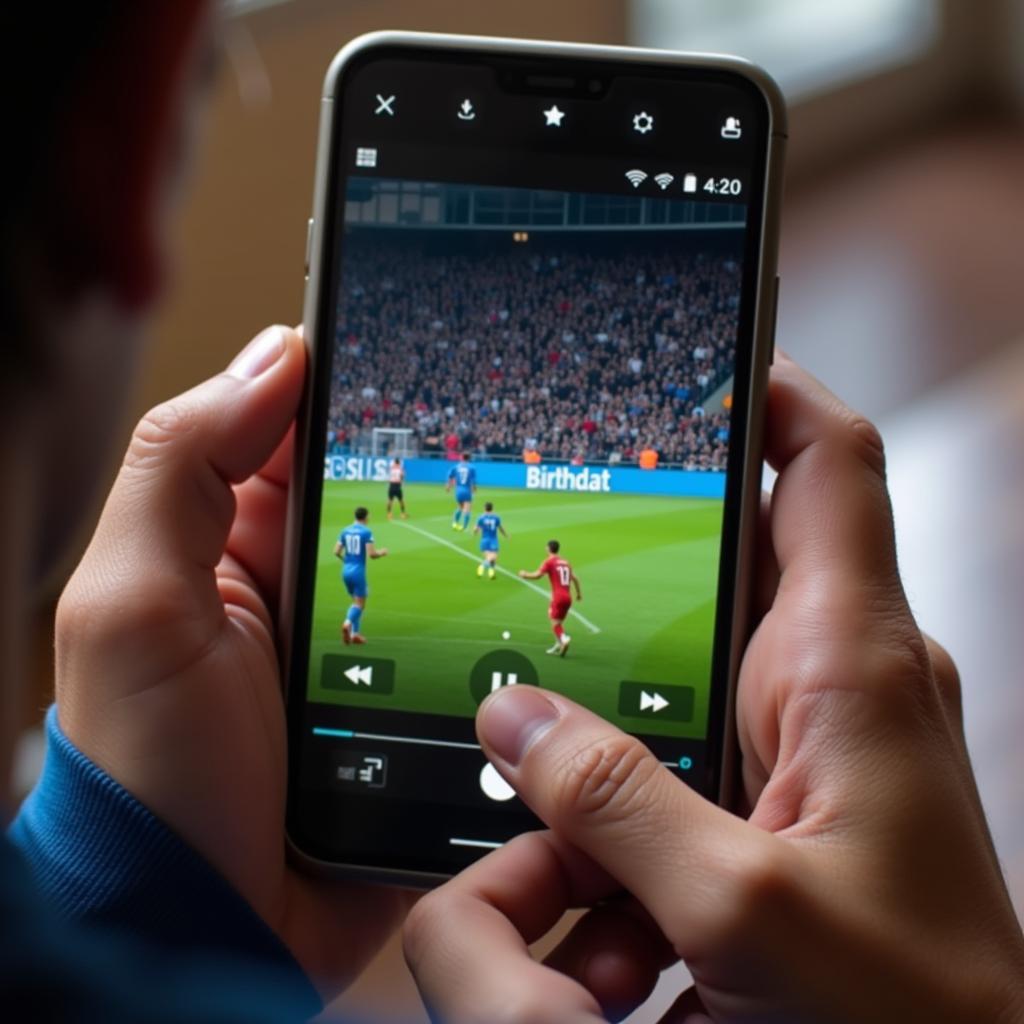 Troubleshooting a football live streaming app on a phone