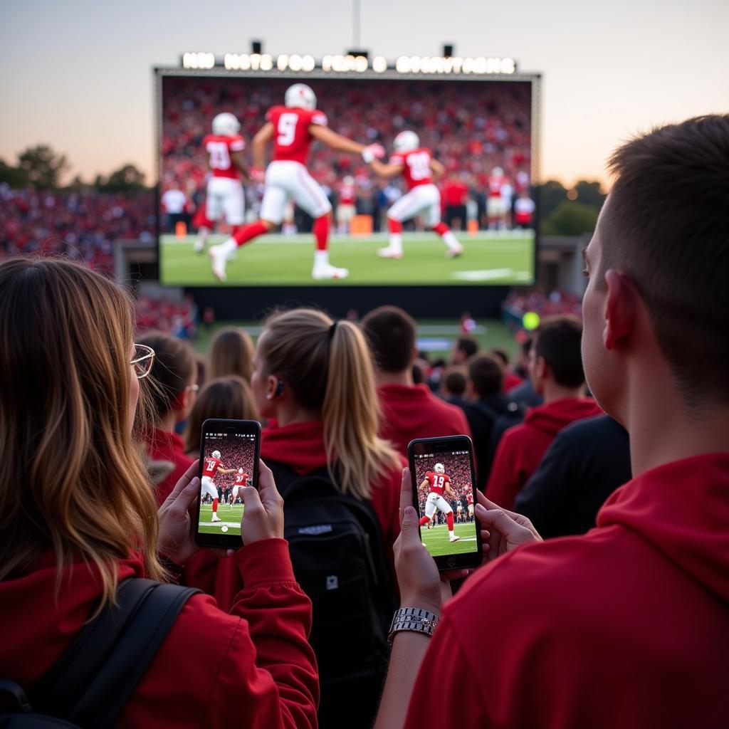 Utah Utes Football Fans Checking Live Scores on Their Phones