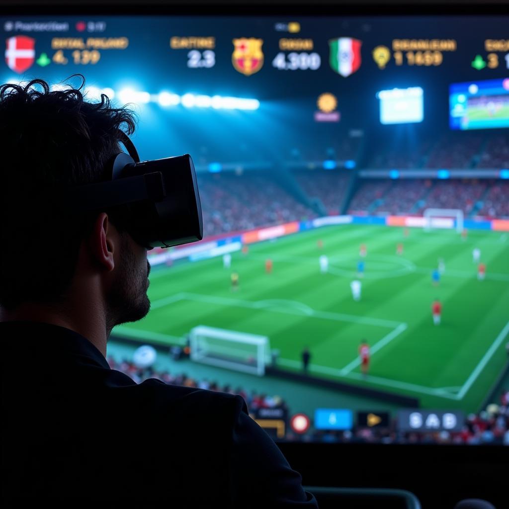 Virtual reality football experience with live scores integration