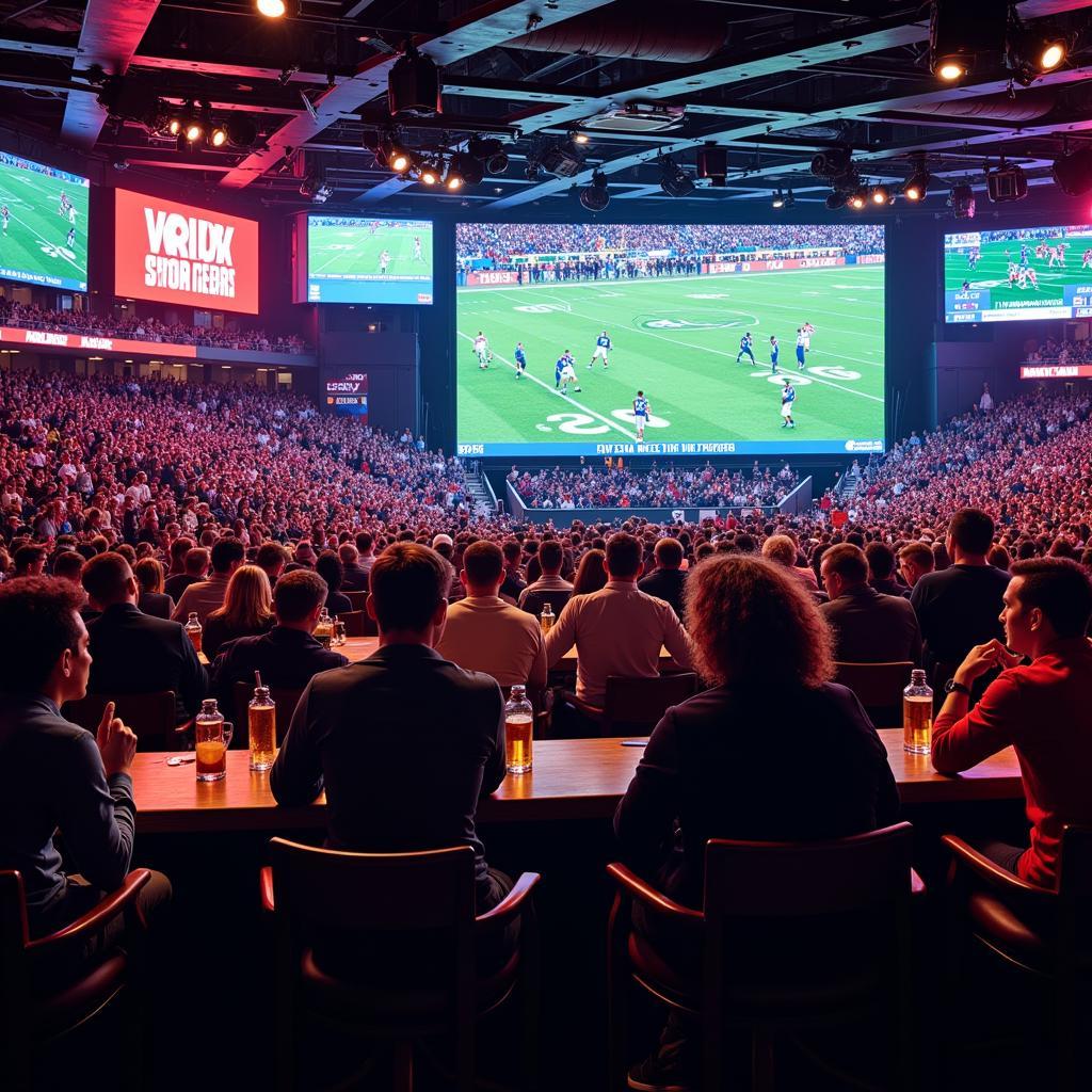 Fans Watching Fox Football Live in a Sports Bar