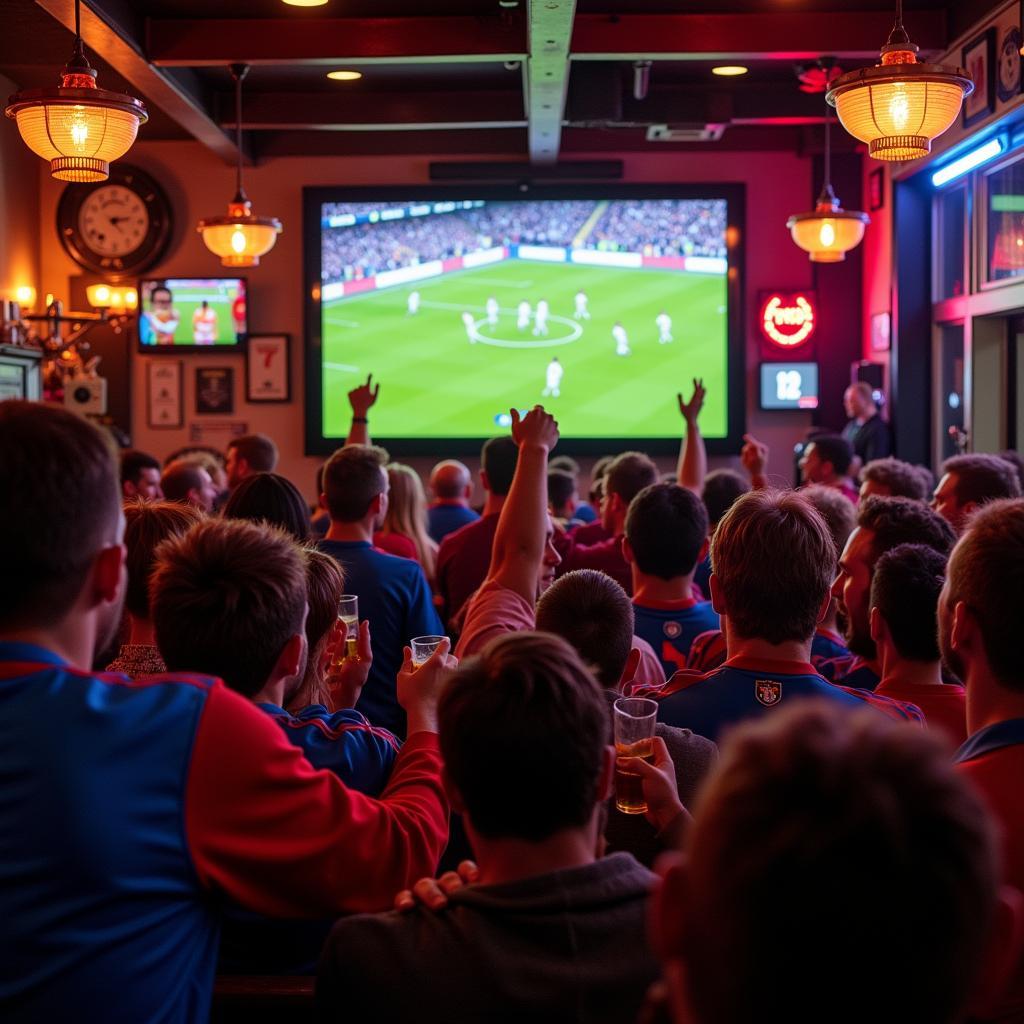 Watching a Live Football Match at a UK Pub