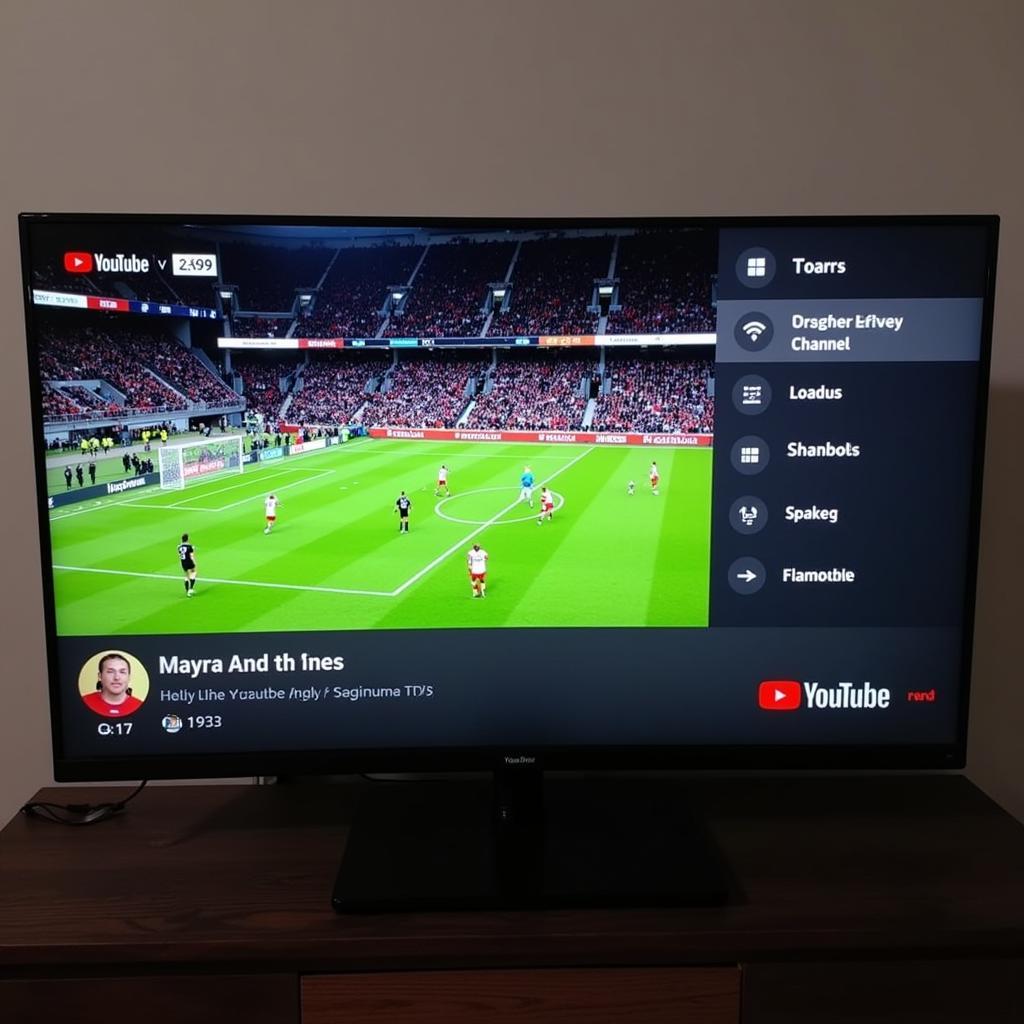 YouTube TV Interface Showing Live Football Game